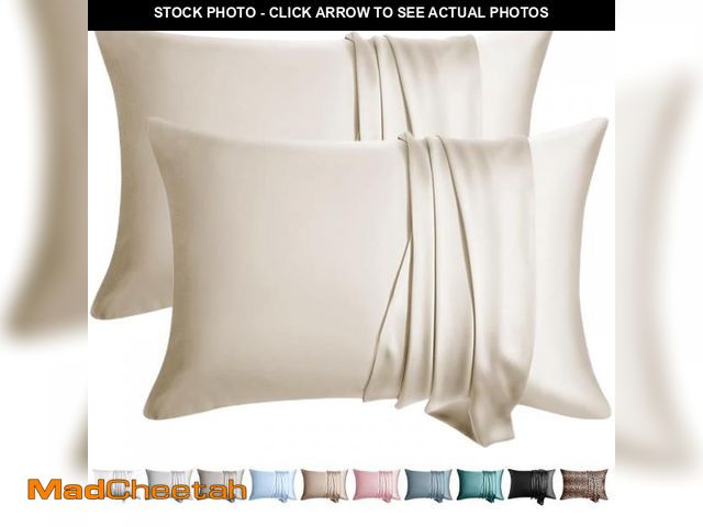 Lot 74-12444419 - WLOSJ 100% Silk Pillow Cases 2 Pack King Size Mulberry Silk Pillowcase for Hair and Skin Set of 2 Hi...