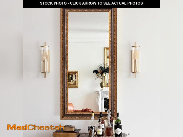 Lot 74-12525729 - Autdot Narrow Vintage Wall Mirror, 46" X 22.5" Decorative Mirror with Black and Bronze Handmade Agin...