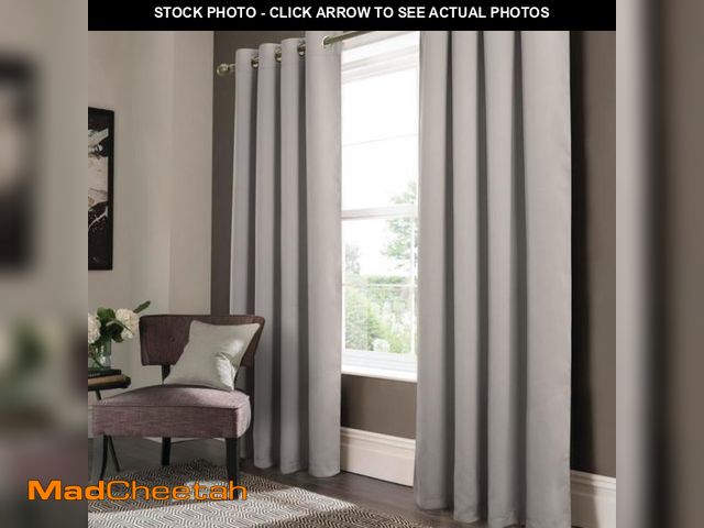 Lot 74-4827751 - Eider &amp; Ivory Anchorage Blackout Grommet Panel 90" Silver QLKO1528 Curtain Color: Silver (1 PANE...