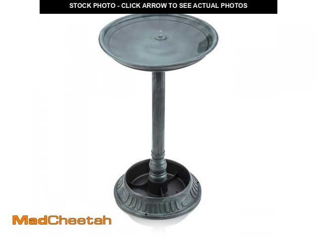 Lot 74-12419061 - Alpine Corporation - 25" Tall Outdoor Birdbath with Planter Yard Statue, Green Ã¢â¬â Stunning Gar...