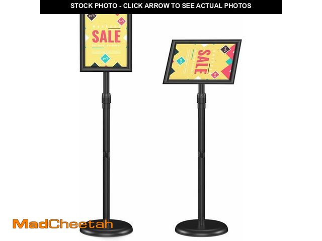 Lot 74-13719142 - Relx Sign Holder Stand 8.5x11 inch - Adjustable Floor Standing Sign Holder - Signage Stand with Snap...