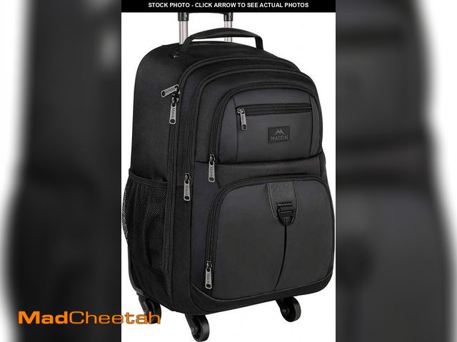 Lot 74-12486674 - 4-Wheel Rolling Backpack 17" - Waterproof Wheeled Travel Bag for Men Women, Airline Approved Carry-O...
