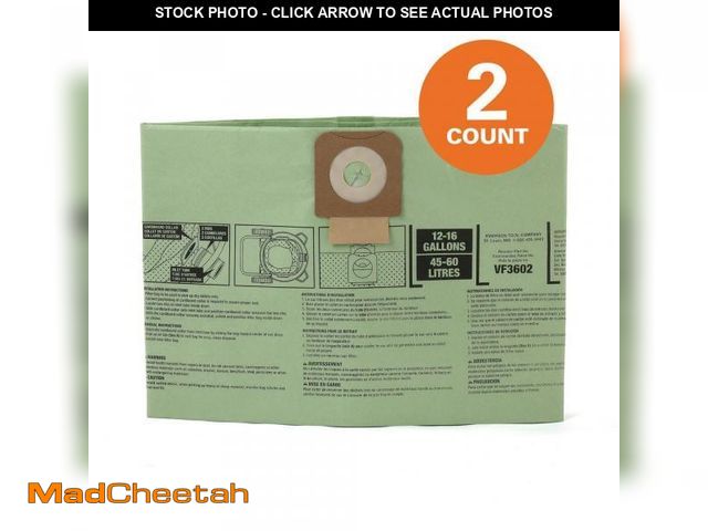 Lot 74-12463916 - RIDGID Genuine VF3602 Wet Dry Vac Cyclonic Dry Pick-up Only Dust Bags for Select 12-16 Gal. RIDGID S...