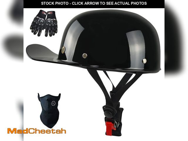 Lot 74-13947716 - Baseball Cap Motorcycle Helmet,DOT Approved Vintage Open Face Unisex-Adult Half Helmets for Scooter ...