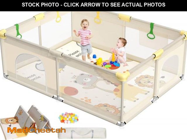 Lot 74-12396524 - CoziBB Baby Playpen with Mat, 71" c 59" Extra Large Playpen for Toddler, Play Yard, Baby Fence Play ...