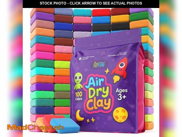 Lot 74-14208704 - FlyFlag Air Dry Clay - 100 Colors, Ultra Light and Soft, Non-Toxic Modeling Clay for Kids with Tools...