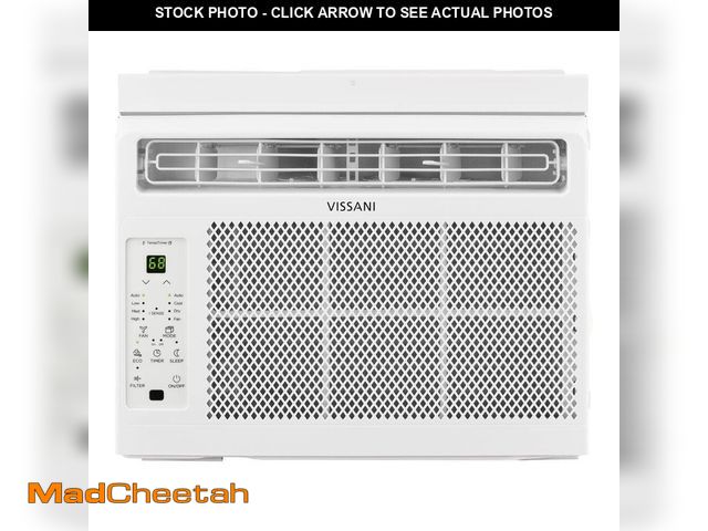 Lot 74-12546255 - Vissani 6,000 BTU 115-Volt Window Air Conditioner for 250 sq. ft. Rooms with Remote in White - UNUSE...