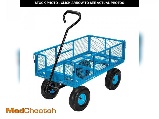 Lot 74-12488963 - VIVOHOME Heavy Duty 880 Lbs Capacity Mesh Steel Garden Cart Folding Utility Wagon with Removable Sid...