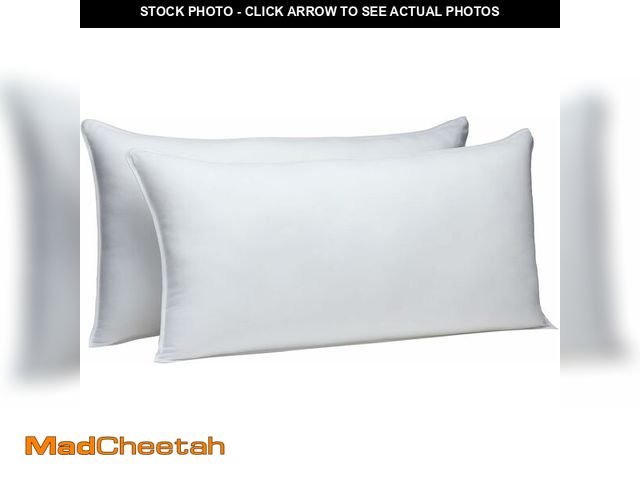 Lot 74-13331244 - Basics Down-Alternative Pillows for Stomach and Back Sleepers, Soft Density, 20 x 36 inches, 2-Pack,...
