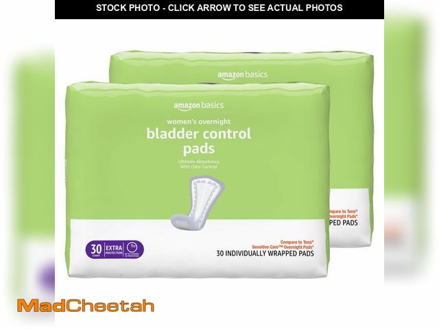 Lot 74-13786294 - Basics Incontinence Pads for Women, Postpartum, Bladder Control, Overnight Absorbency, Unscented, wi...