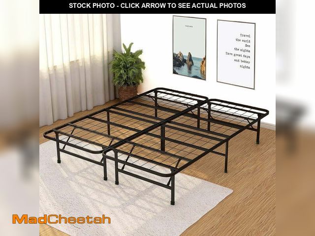 Lot 74-12799905 - FDW Platform Bed Frame Queen Metal Base Mattress Foundation Heavy Duty Steel Replaces Box Spring - U...