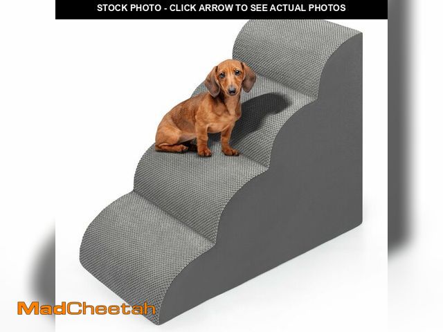Lot 74-13949135 - Dog Stairs for Bed 28.7Ã¢â¬ÂH, 4 Extra Deeper Ramp/Steps for Small Dogs &amp; Cats to get on High ...