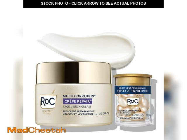 Lot 74-14271869 - RoC Crepe Repair Anti Aging Daily Face Moisturizer &amp; Neck Firming Cream (1.7 oz) + RoC Retinol W...