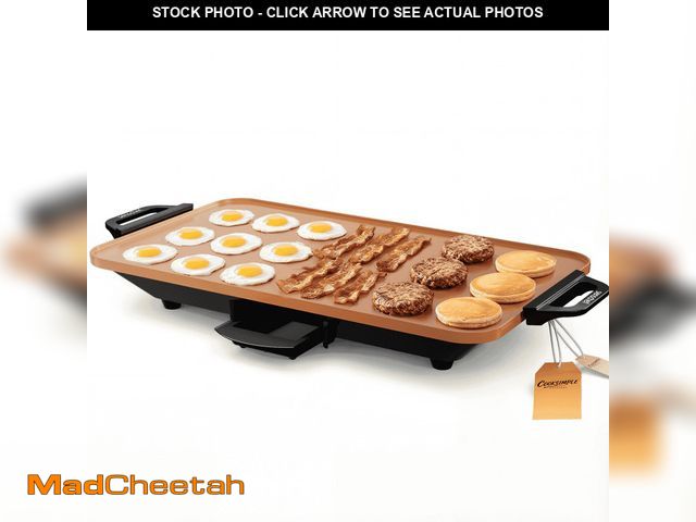 Lot 74-14352582 - (BROKEN CATCH TRAY) SENSCHEF CookSimple Everyday 20 inch Electric Griddle, 1700W Nonstick PPG Cerami...