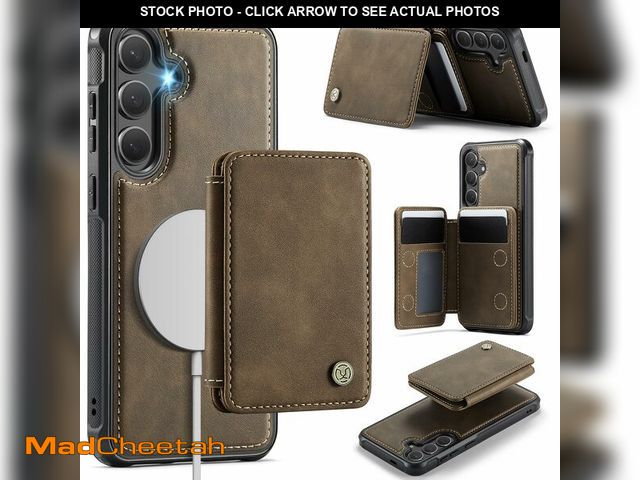 Lot 74-13631344 - Usroom Compatible with Magsafe for Samsung Galaxy S25 Plus Wallet Case Magnetic Card Holder, RFID Bl...