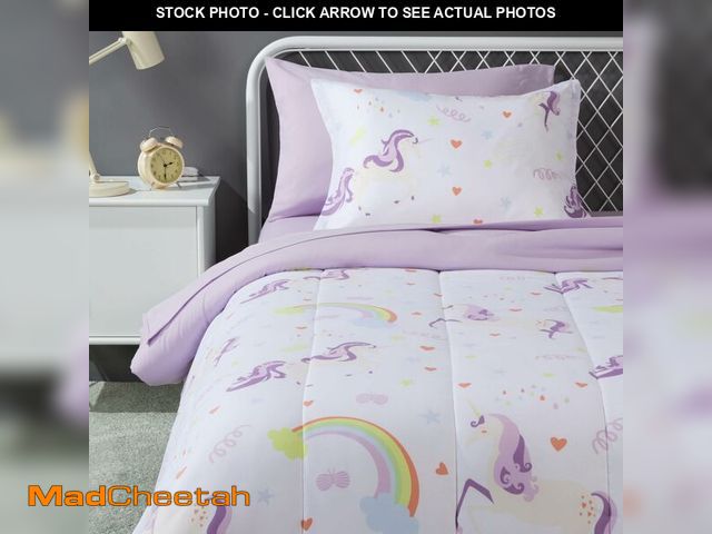 Lot 74-13563719 - Basics 5-Piece Soft, Easy-Wash Microfiber Kid's Bed-in-a-Bag Bedding Set with Sheet and Comforter, T...