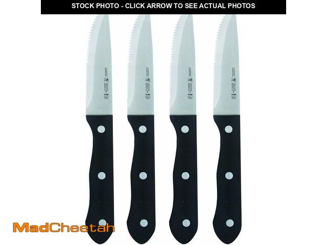 Lot 74-14368685 - Henckels Steak Knife Set of 4, Stainless Steel, Black - UNUSED