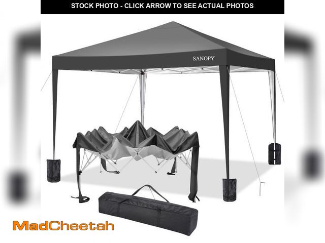 Lot 74-12480523 - SANOPY 10'x10' EZ Pop Up Canopy Tent Outdoor Party Instant Shelter Portable Folding Beach Canopy wit...