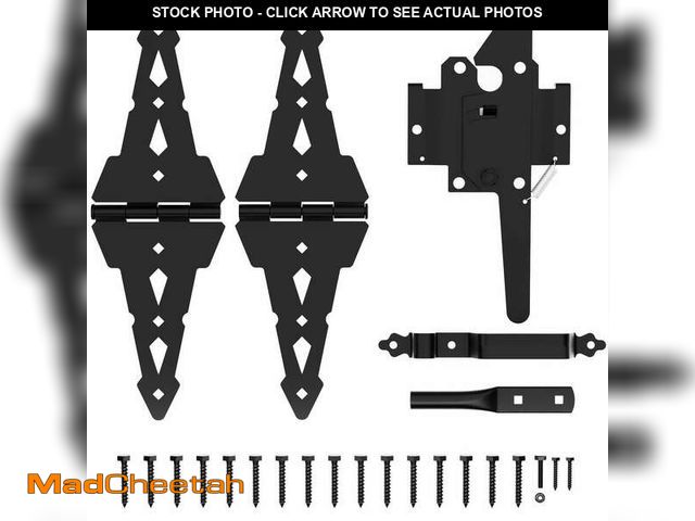 Lot 74-14223680 - WINSOON Black Post Latch Gate Set Heavy-Duty Gate Hardware Kit - UNUSED