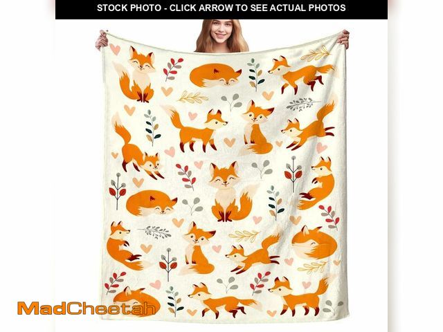 Lot 74-14267362 - Funny Fox Blanket Cute Fox Throw Blankets Ultra Soft Cozy Warm Flannel Forest Foxes Gifts for Foxes ...