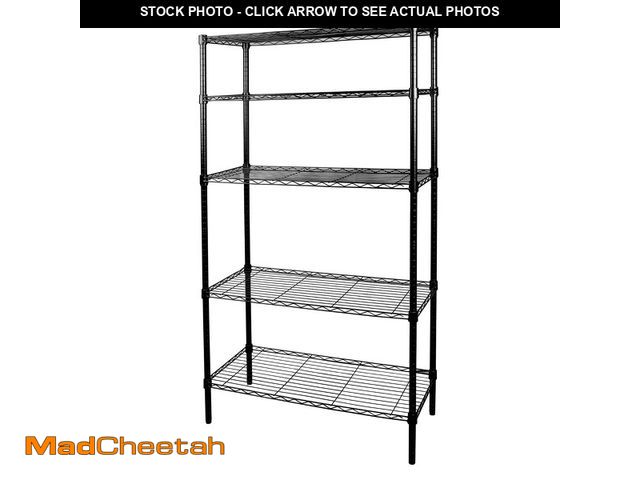 Lot 74-12687523 - Hyper Tough 5-Tier Wire Storage Shelves, 36" W x 16" D x 72" H, 1750 lb Load Capacity, Black - UNUSE...