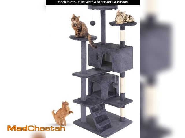 Lot 74-12098192 - FDW Cat Tree 54in Cat Tower Multi-Level Durable Cat Scratching Post &amp; Cozy Fun Cat Jumping Platf...