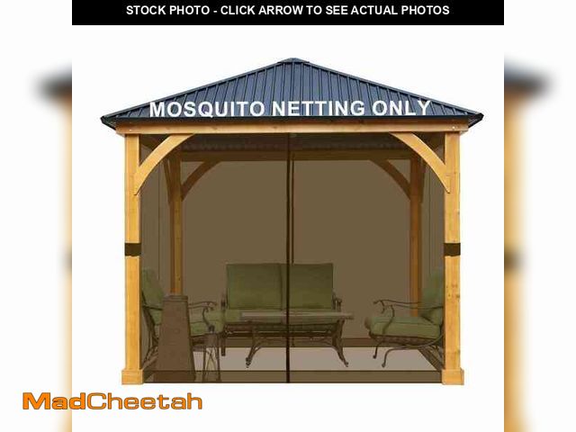 Lot 74-14254345 - Aoodor 10 ft. x 10 ft. Universal Replacement Mosquito Netting for Patio Gazebos with Zippers (Mosqui...