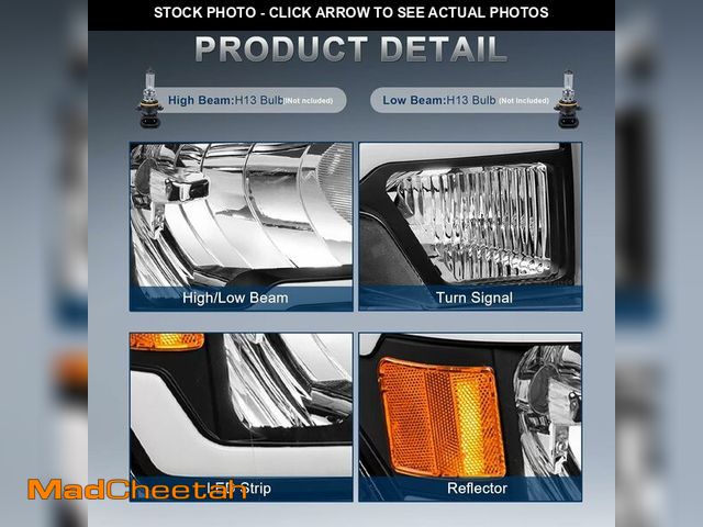 Lot 74-13562887 - KUIPERAUTO Headlights Assembly Sequential Turn Signal Amber Reflector Clear Lens - UNUSED