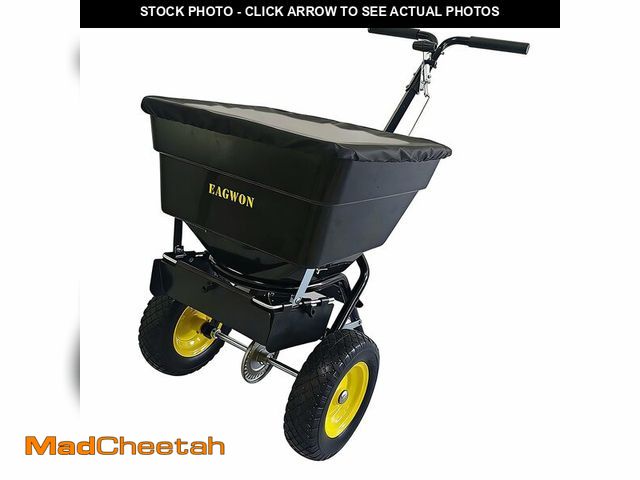 Lot 74-13687854 - EAGWON Walk-Behind Push Broadcast Spreader, 100lb Capacity Fertilizer Spreader, 0-9.8ft Spreading Wi...