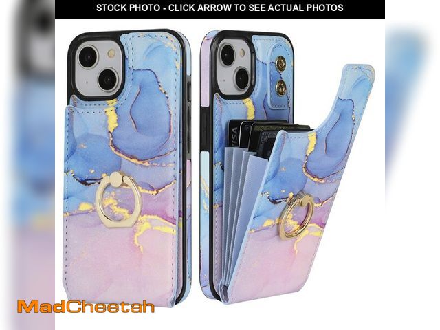 Lot 74-12436901 - HAOPINSH for iPhone 13/ iPhone 14 Wallet Case with Card Holder, 360ÃÂ°Rotation Ring Kickstand, Pink...