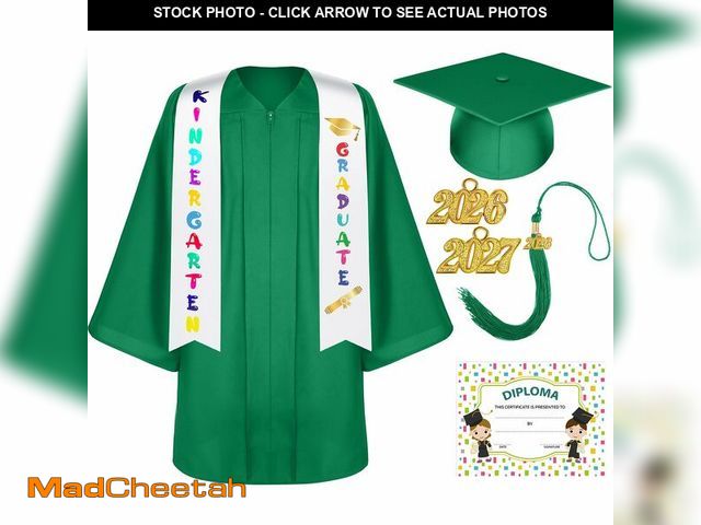 Lot 74-14149595 - Lasnten Matte Kindergarten Graduation Gown Cap Tassel Set with 2026/2027 Charm Stole Accessories for...