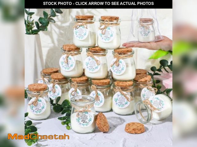 Lot 74-11557649 - Threlaco 20 Pcs Baby Shower Favors Party Candle Lavender Scented Glass Mason Jar Wax Candle Bulk for...