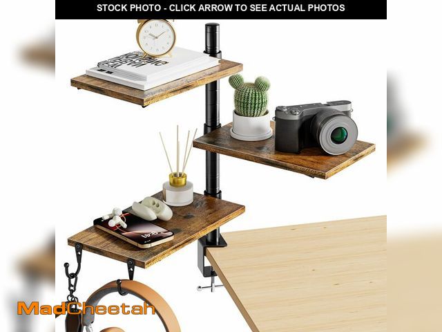 Lot 74-12974967 - Marbrasse 3-Tier Clamp on Desk Shelf, Adjustable Above or Under Desktop Storage Shelf, 360ÃÂ°Rotata...