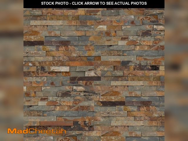 Lot 74-13792514 - MSI Three Rivers Gold Ledger Panel 6 in. x 24 in. Splitface Slate Wall Tile (4 sq. ft. /case) - UNUS...