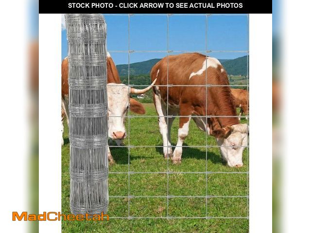 Lot 74-13790904 - Cattle Fence 4Ft x 328Ft,12 Gauge Galvanized Woven Wire Fencing, Hinge Knot Heavy Duty Livestock Fen...