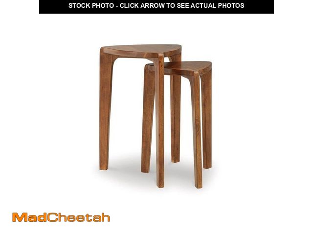 Lot 74-14293125 - (CRACK ON TABLE TOP) Signature DESIGN BY ASHLEY Brynnleigh 15.38 in. Medium Brown Triangle Wood Nest...