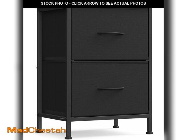 Lot 74-14067613 - SONGMICS Dresser for Bedroom, Chest of Drawers, Nightstand, Steel, MDF, 2 Non-Woven Fabric Drawers, ...