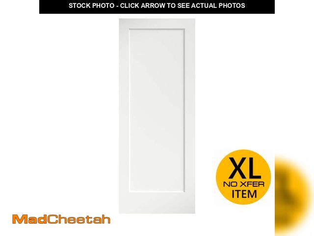 Lot 74-12611691 - eightdoors 30 in. x 80 in. x 1-3/8 in. Shaker White Primed 1-Panel Solid Core Wood Interior Slab Doo...