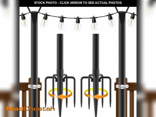 Lot 74-14354106 - AILBTON 2 Pack 10Ft String Light Poles,Light Poles for Outside String Lights,Outdoor Light Poles wit...