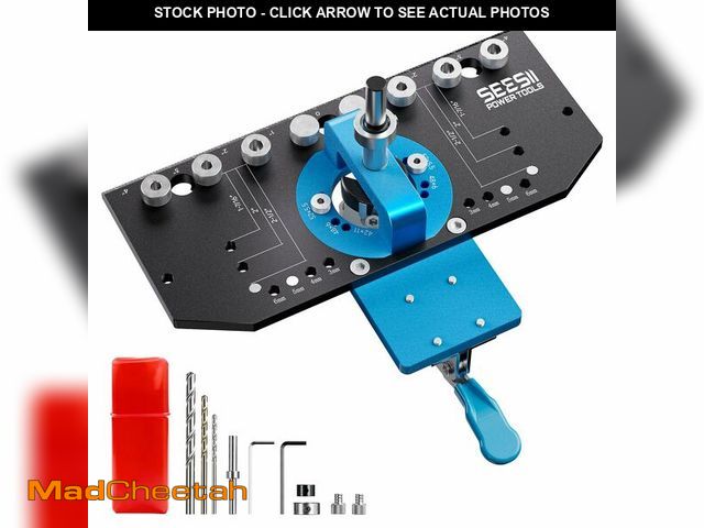 Lot 74-13719545 - SEESII 3-in-1 Cabinet Hardware Jig Aluminum Alloy for 35mm Concealed Hinge; 5mm&amp; 1/4" Shelf Pin;...