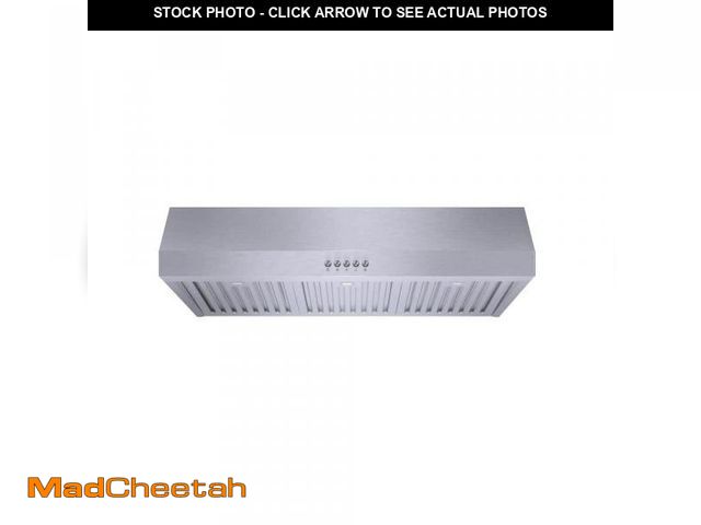 Lot 74-12349537 - (DENTED) Sarela 30 in. W X 7 in. H 500CFM Convertible Under Cabinet Range Hood in Stainless Steel wi...