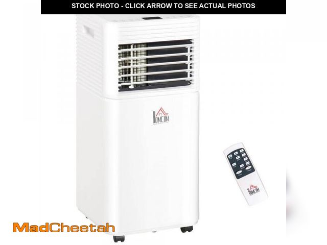 Lot 74-12032163 - HOMCOM 10,000 BTU Portable Air Conditioner Cools 450 Sq. Ft. with Dehumidifier in White - UNUSED