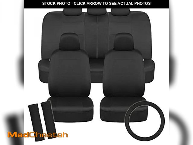 Lot 74-7002208 - BDK PolyPro Car Seat Covers Full Set in Solid Black - UNUSED