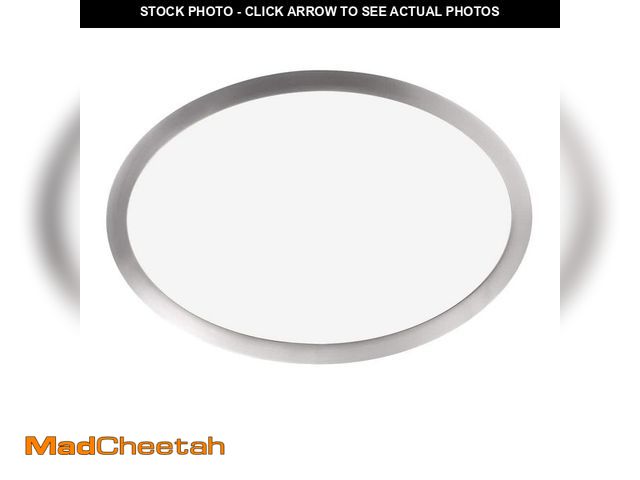 Lot 74-14410303 - Commercial Electric Flexinstall Oval 16 in. Brushed Nickel Indoor Integrated LED Recessed Ceiling Li...