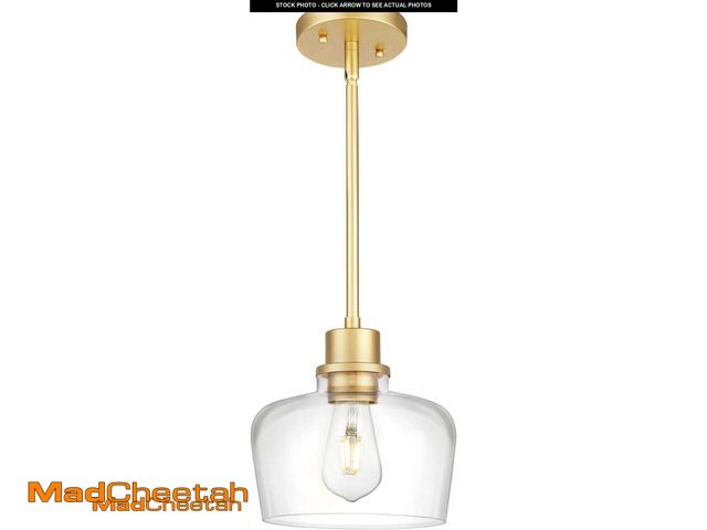 Lot 74-11549415 - Emak 8 Inch Clear Glass Pendant Lights Kitchen Island, Modern Gold Pendant Light Fixtures for Kitche...