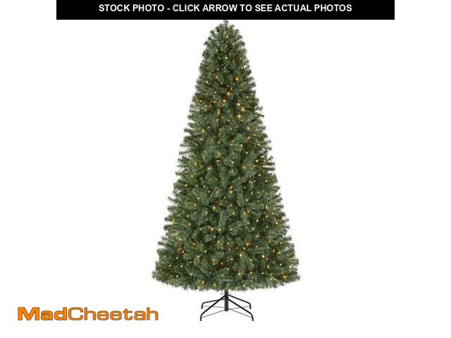 Lot 74-13046774 - (MISSING TREE STAND) Home Accents Holiday 7.5 ft. Festive Pine LED Pre-Lit Artificial Christmas Tree...