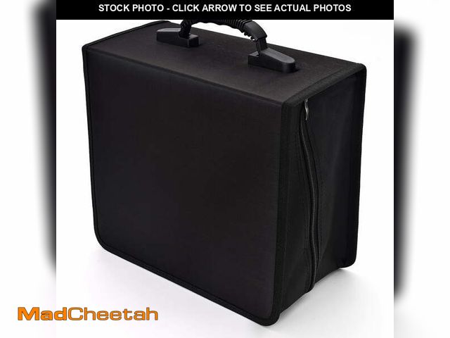 Lot 74-12688145 - 432 Capacity CD Case, Heavy Duty Nylon Black DVD Disc Case Bag Holder Organizer Binder - UNUSED