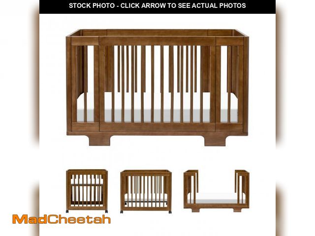 Lot 74-12154089 - Babyletto Yuzu Convertible All-Stages Bassinet, Midi, Standard Crib in Natural Walnut, Greenguard Go...