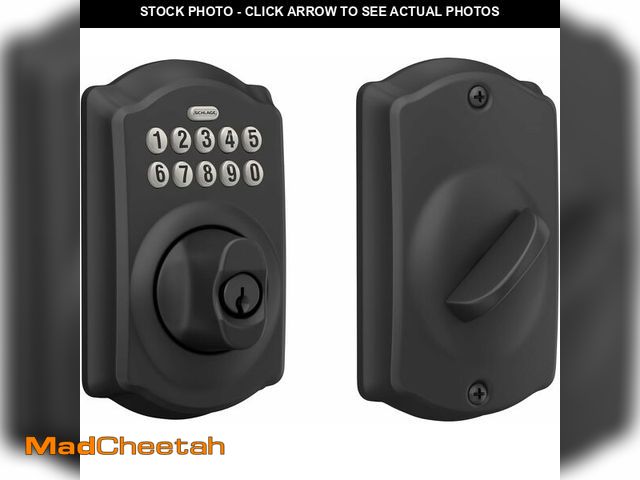 Lot 74-14307580 - (MISSING HARDWARE) Schlage Camelot Electronic Keypad Deadbolt Lock, Keyless Front Door Entry, Mechan...