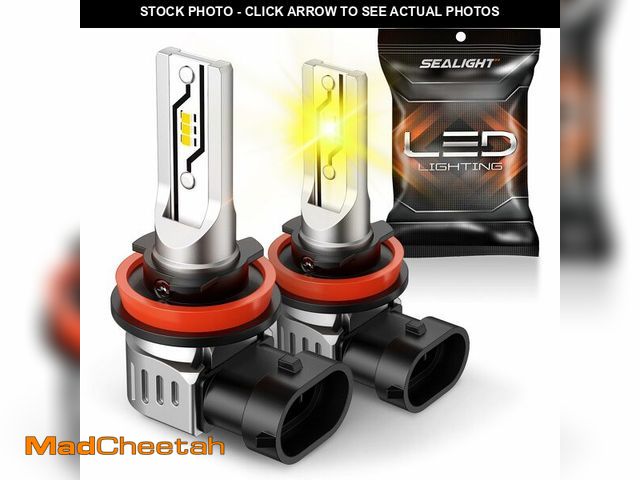 Lot 74-12705565 - SEALIGHT H11 LED Fog Light Bulbs Yellow, 12000LM H8 H16 H11 Yellow LED Fog Light Bulb 600% Brightnes...